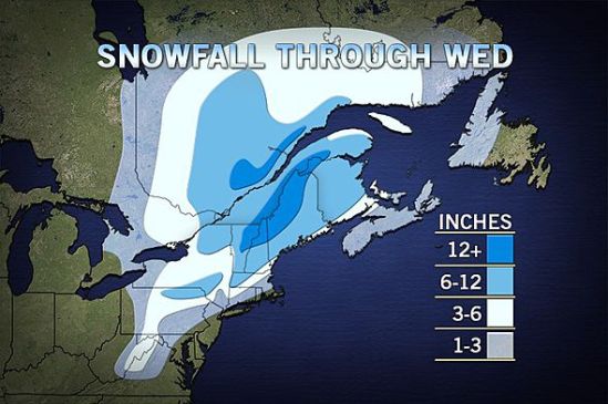 Projected snow map